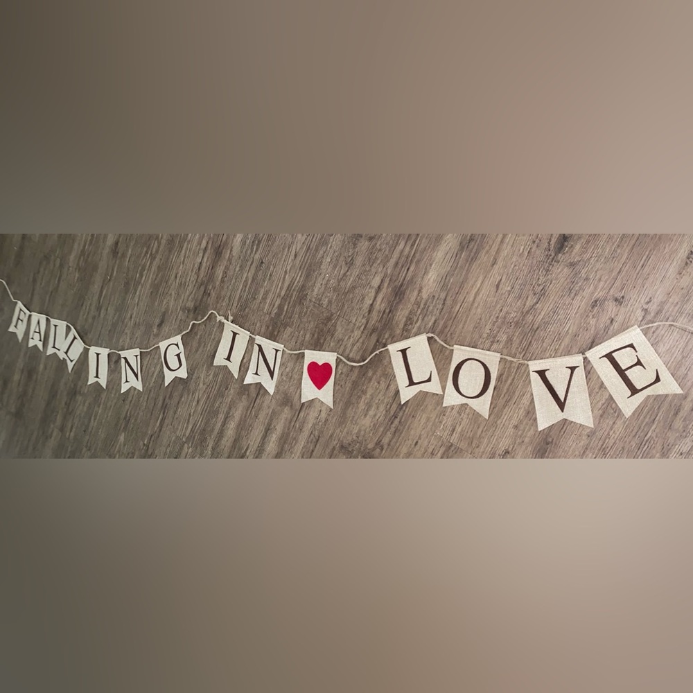 Falling in Love Banner with Heart